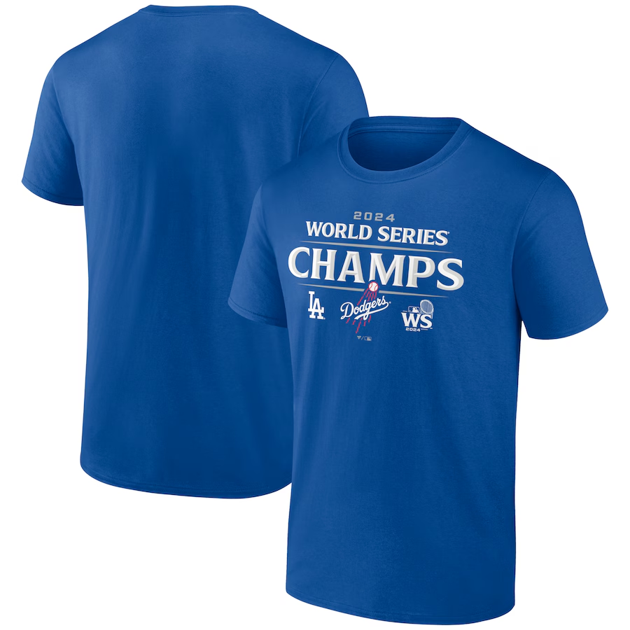 Men Los Angeles Dodgers 2024 MLB World Series Champions blue T shirts style 3->mlb t-shirts->Sports Accessory